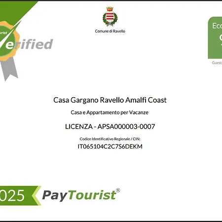 Casa Gargano Ravello Coast 公寓 *